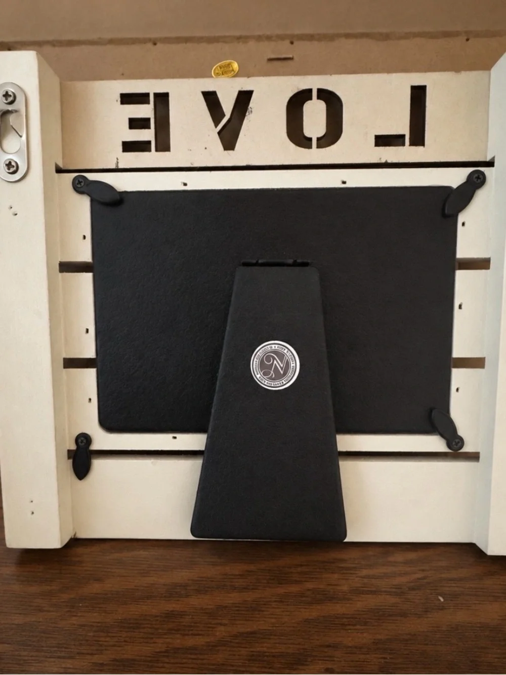 Rustic White & Black 'Love You More' Wooden Photo Frame